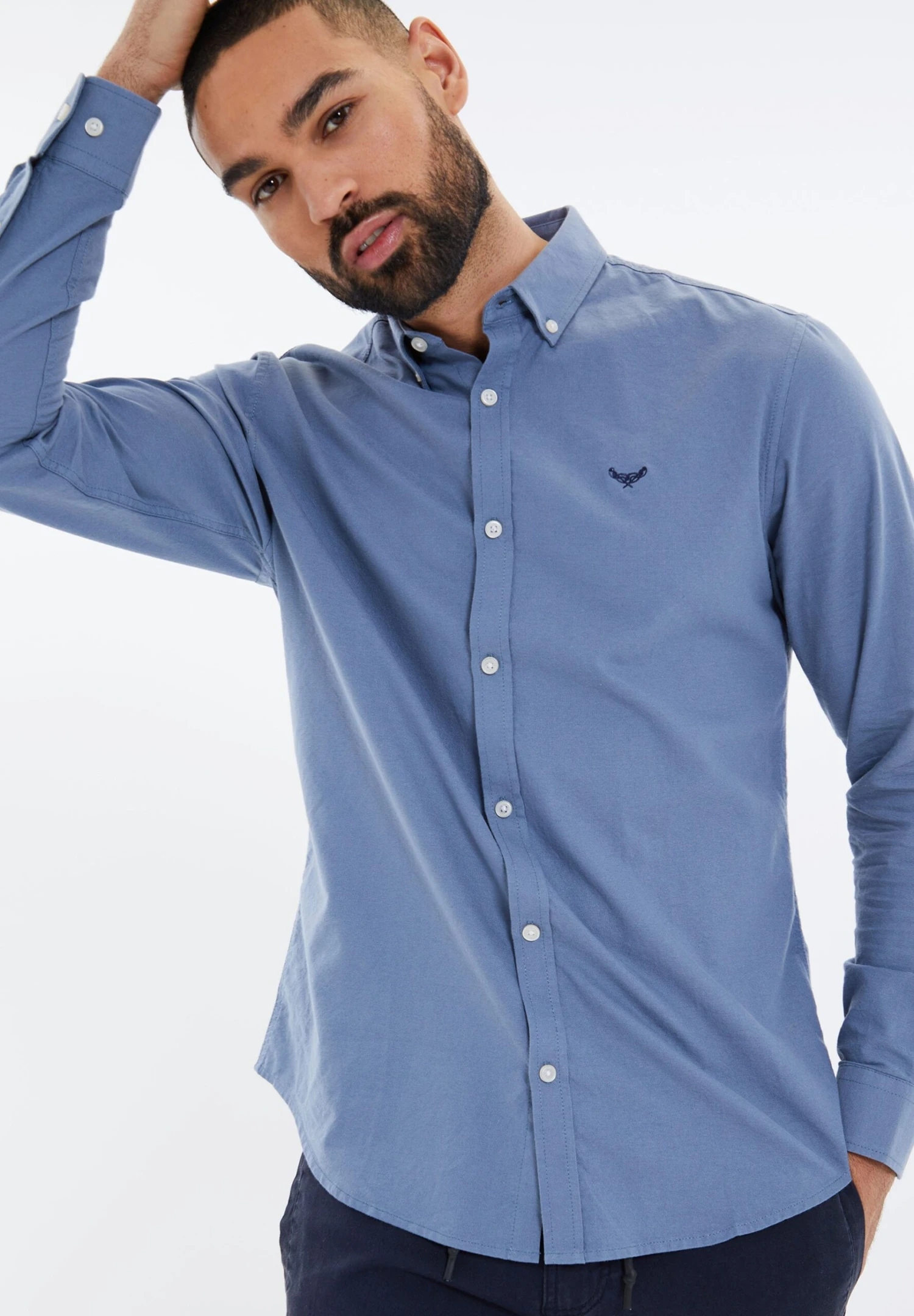 Threadbare Oxford Beacon - Overhemd - Solid Denim 3 Threadbare Oxford Beacon - Overhemd - Solid Denim