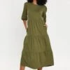 Threadbare Finn Midi Tiered - Jurk - Olive 1 Threadbare Finn Midi Tiered - Jurk - Olive -eleanor & daniel a7a1a298d8514869bccfd4c904fdc444