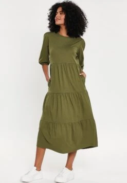Threadbare Finn Midi Tiered - Jurk - Olive
