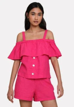 Threadbare Thb Aspen Bardot - Blouse - Hot Pink