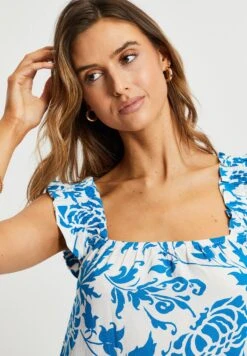 Threadbare Thb Rainbow - Maxi-Jurk - White Blue -eleanor & daniel adb2d031693041b49d619b1151979268