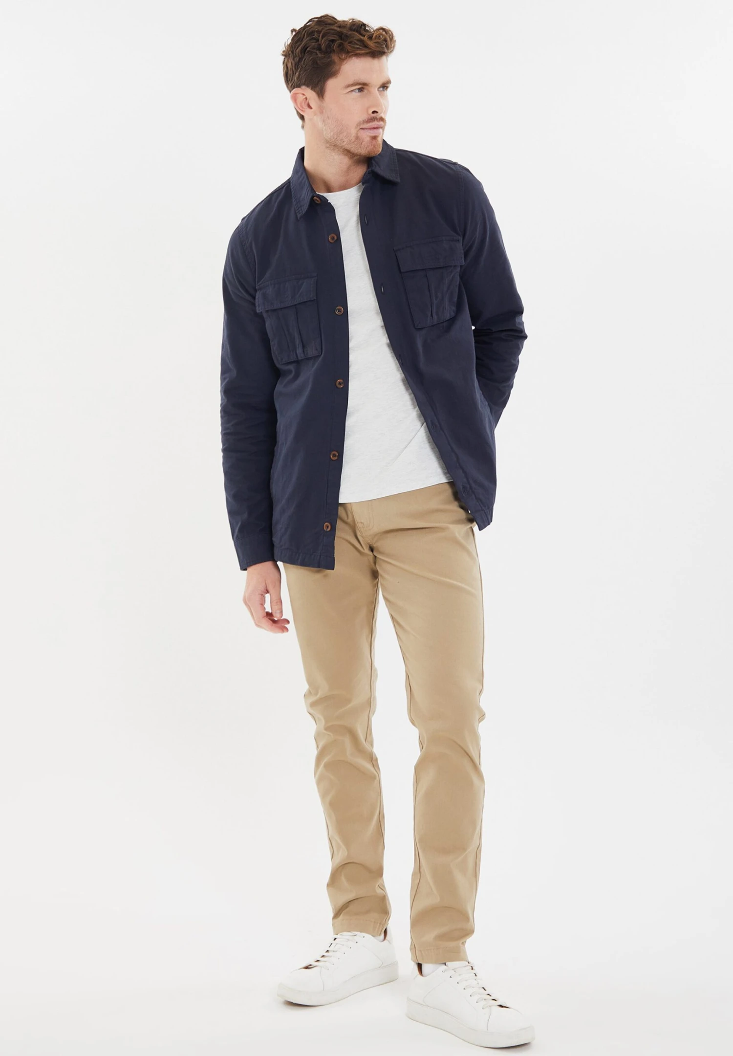 Threadbare Thb Lslv Drupe - Overhemd - Navy 4 Threadbare Thb Lslv Drupe - Overhemd - Navy - Afbeelding 2