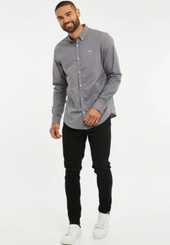 Threadbare Oxford Beacon - Overhemd - Slate Grey