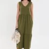 Threadbare Byers Tiered - Jerseyjurk - Olive