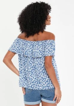 Threadbare Coronation Bardot- Blouse - Blue -eleanor & daniel b3a1b9bb211b4c77a74f60154c059612