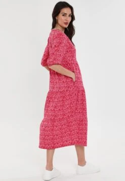 Threadbare Finn Midi Tiered - Jurk - Pink Zebra -eleanor & daniel babf29db491342a883ca14794db0d797