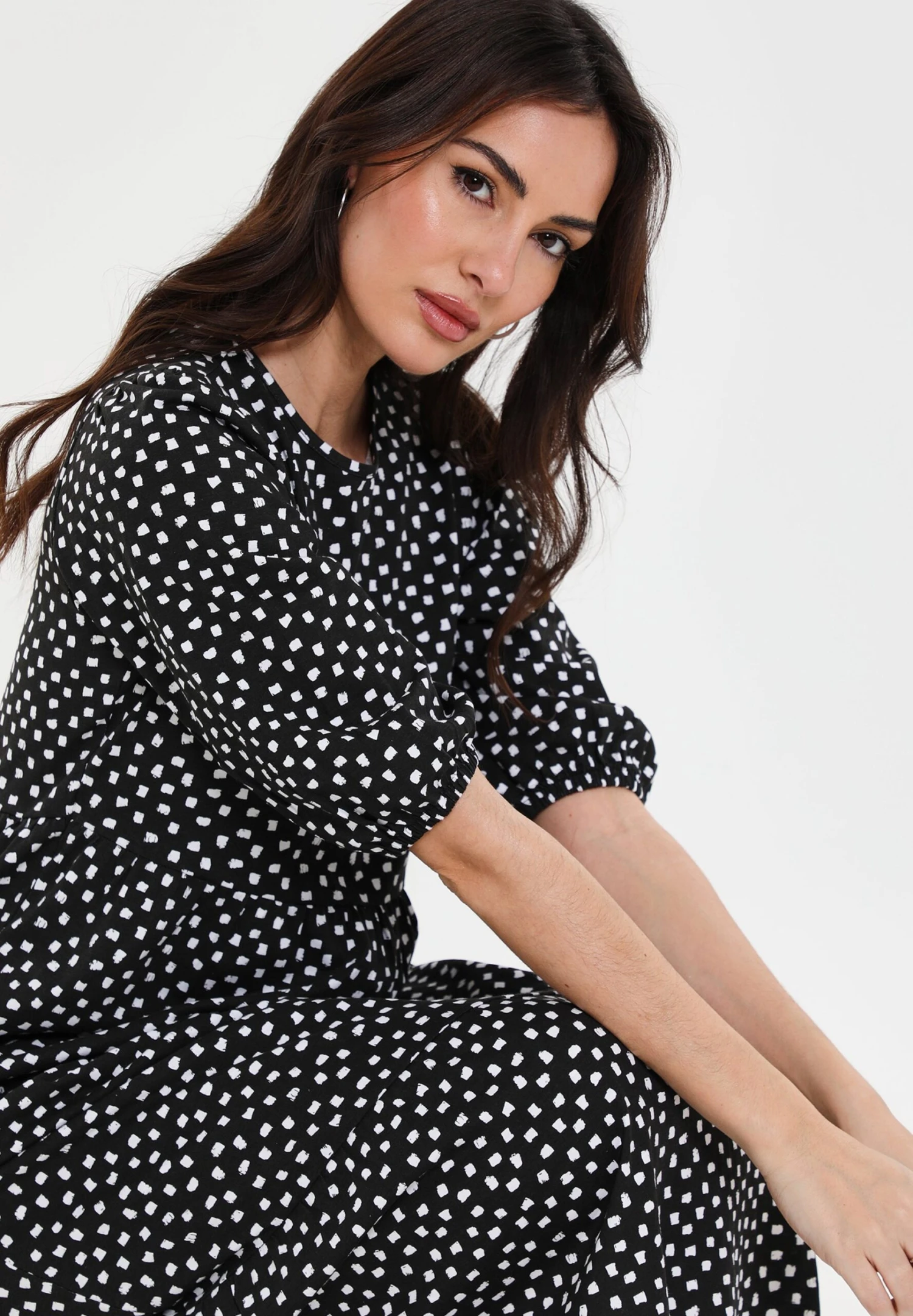 Threadbare Finn Midi Tiered - Jurk - Black Dot 6 Threadbare Finn Midi Tiered - Jurk - Black Dot - Afbeelding 4