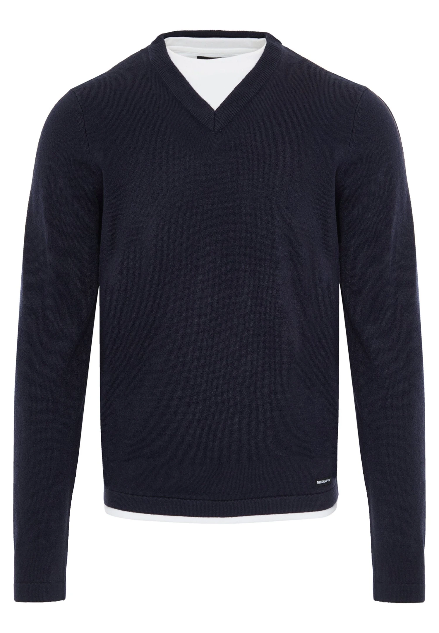 Threadbare Bramwell V-Neck - Trui - Navy 7 Threadbare Bramwell V-Neck - Trui - Navy - Afbeelding 5