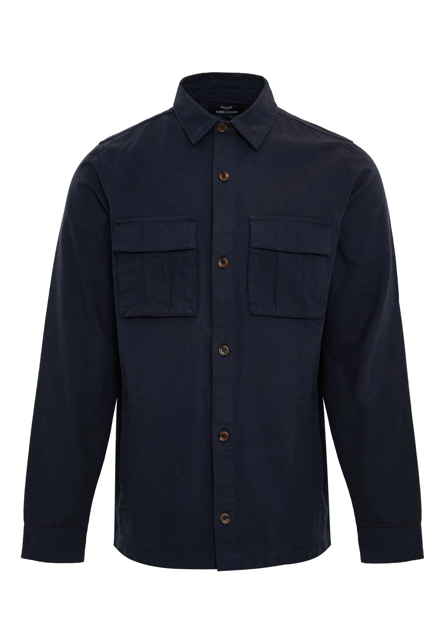 Threadbare Thb Lslv Drupe - Overhemd - Navy 7 Threadbare Thb Lslv Drupe - Overhemd - Navy - Afbeelding 5