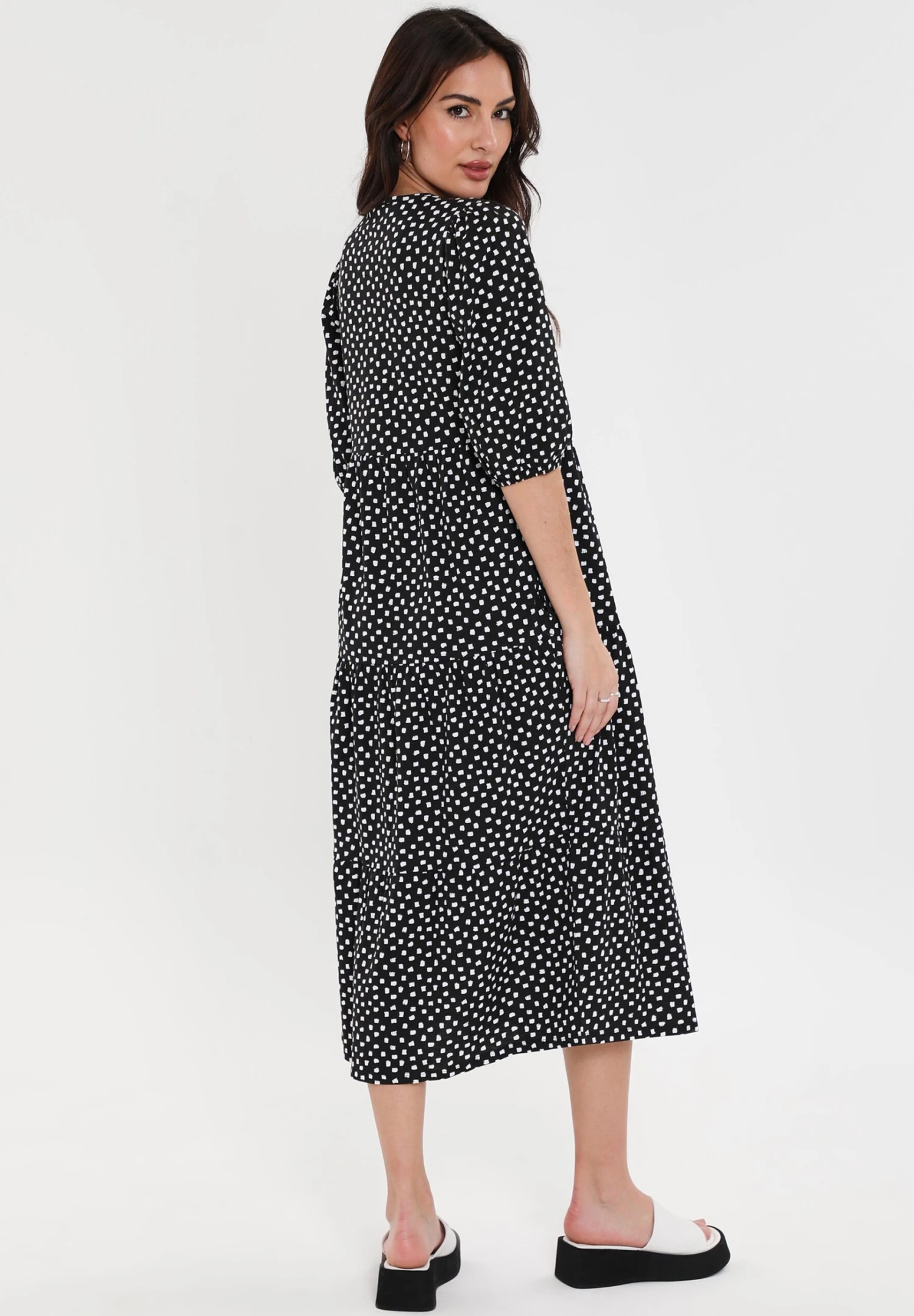 Threadbare Finn Midi Tiered - Jurk - Black Dot 4 Threadbare Finn Midi Tiered - Jurk - Black Dot - Afbeelding 2