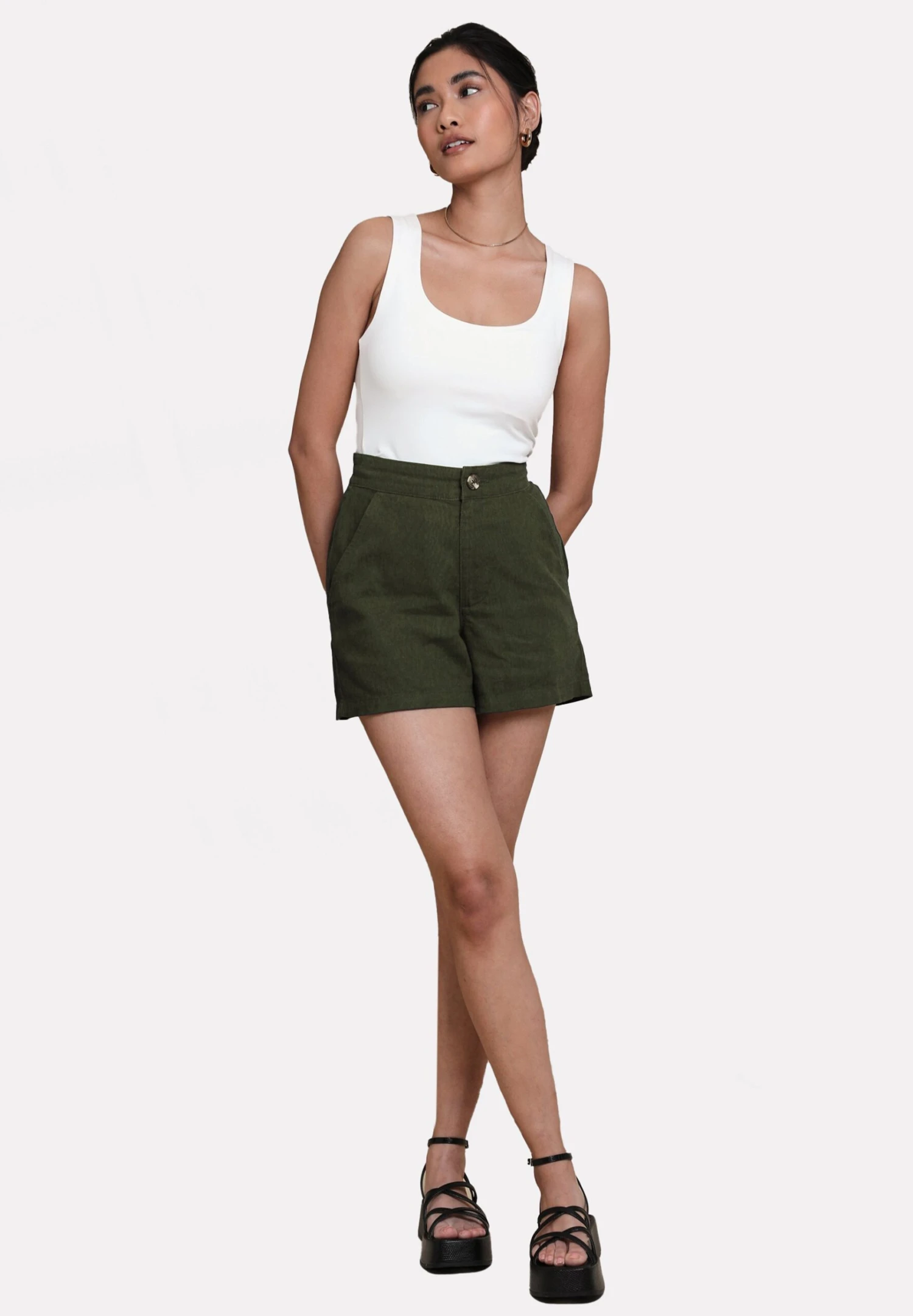 Threadbare Thb Cactus Class - Shorts - Olive 4 Threadbare Thb Cactus Class - Shorts - Olive - Afbeelding 2