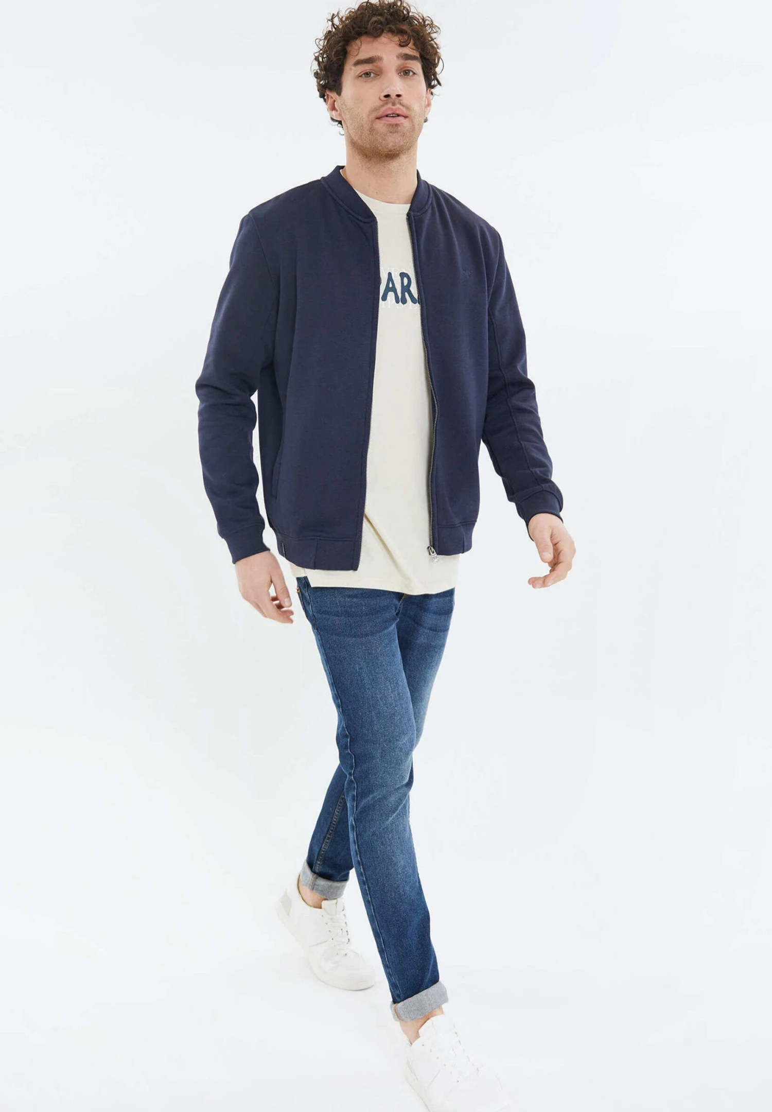 Threadbare Thb Jeter - Sweater Met Rits - Navy 4 Threadbare Thb Jeter - Sweater Met Rits - Navy - Afbeelding 2