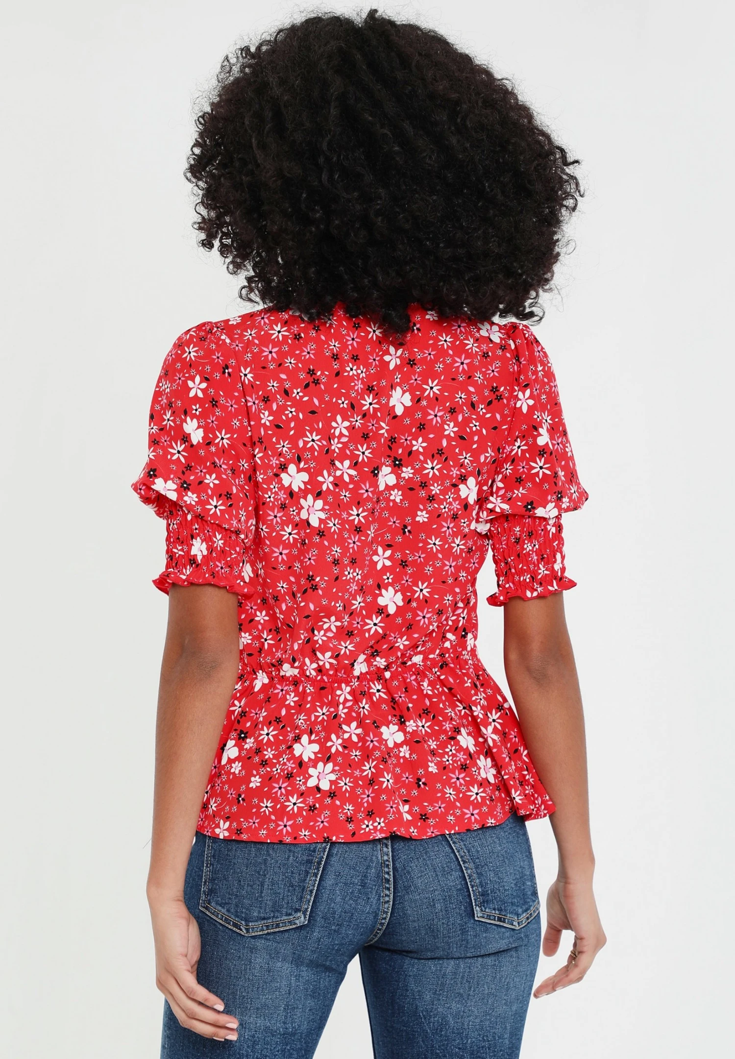 Threadbare Thb Diana Wrap- Blouse - Red 5 Threadbare Thb Diana Wrap- Blouse - Red - Afbeelding 3