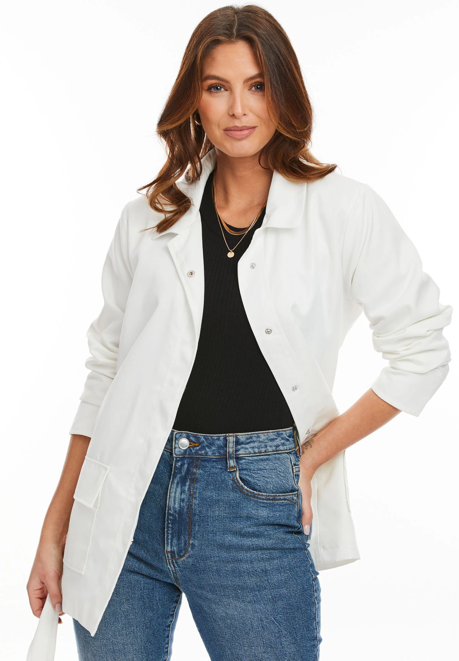 Threadbare Halflange Jas - White 3 Threadbare Halflange Jas - White