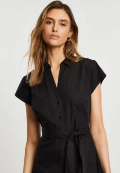 Threadbare Anita Poplin Midi - Blousejurk - Black -eleanor & daniel d10c23fddbef4c239cff19035a2744ca