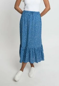 Threadbare Thb Midi Frill Rain - A-Lijn Rok - Blue