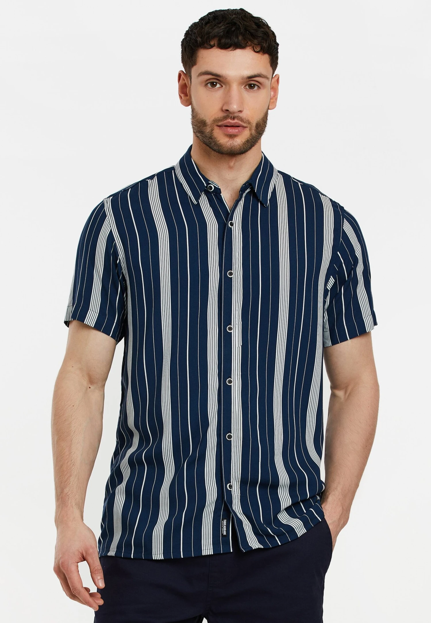 Threadbare Thbdavinci - Overhemd - Navy 3 Threadbare Thbdavinci - Overhemd - Navy