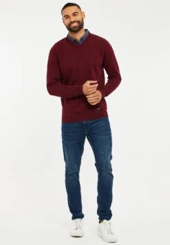 Threadbare Panda - Trui - Burgundy -eleanor & daniel d717301dce0b442da79fd7750c01ea05