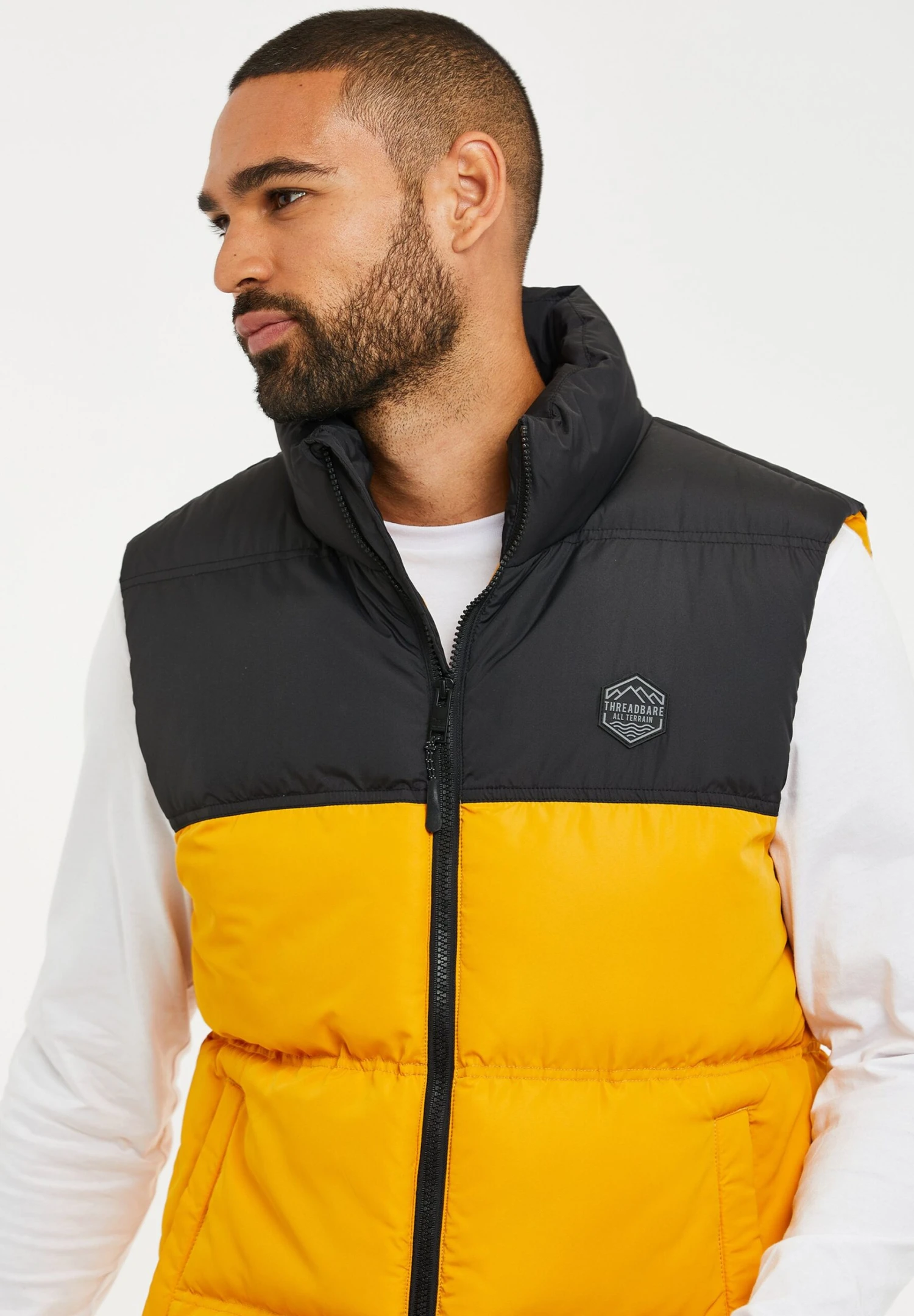 Threadbare Lethame - Bodywarmer - Mustard Black 6 Threadbare Lethame - Bodywarmer - Mustard Black - Afbeelding 4