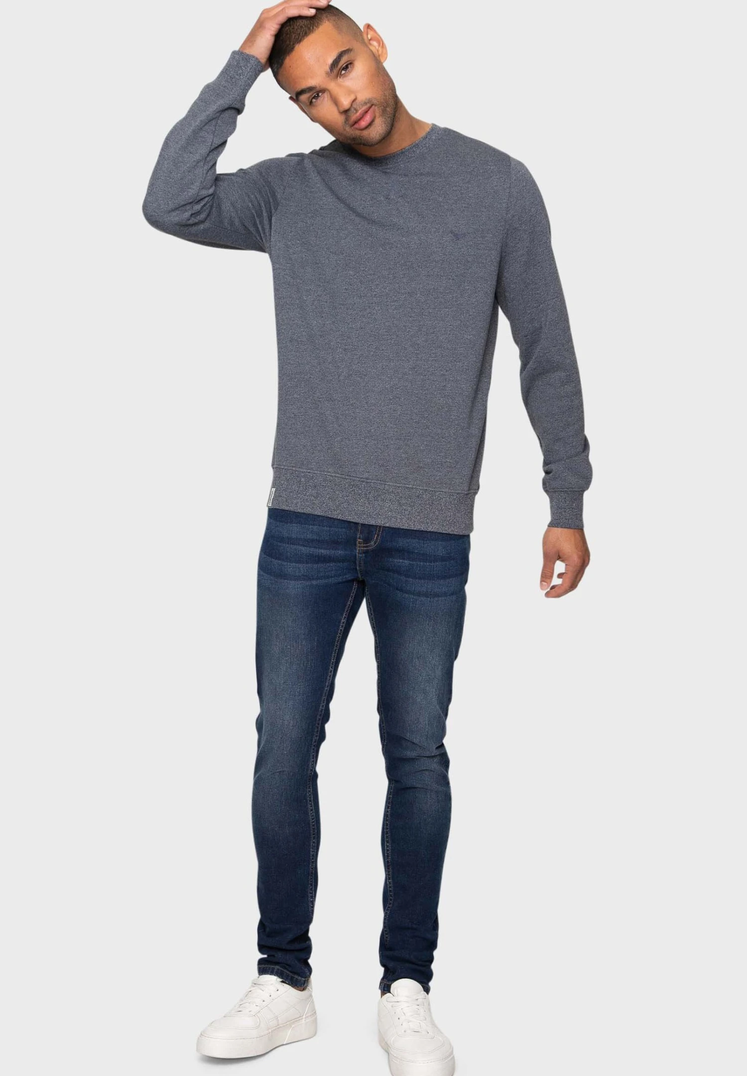 Threadbare Crew Satsuma - Sweater - Navy Grindle 4 Threadbare Crew Satsuma - Sweater - Navy Grindle - Afbeelding 2