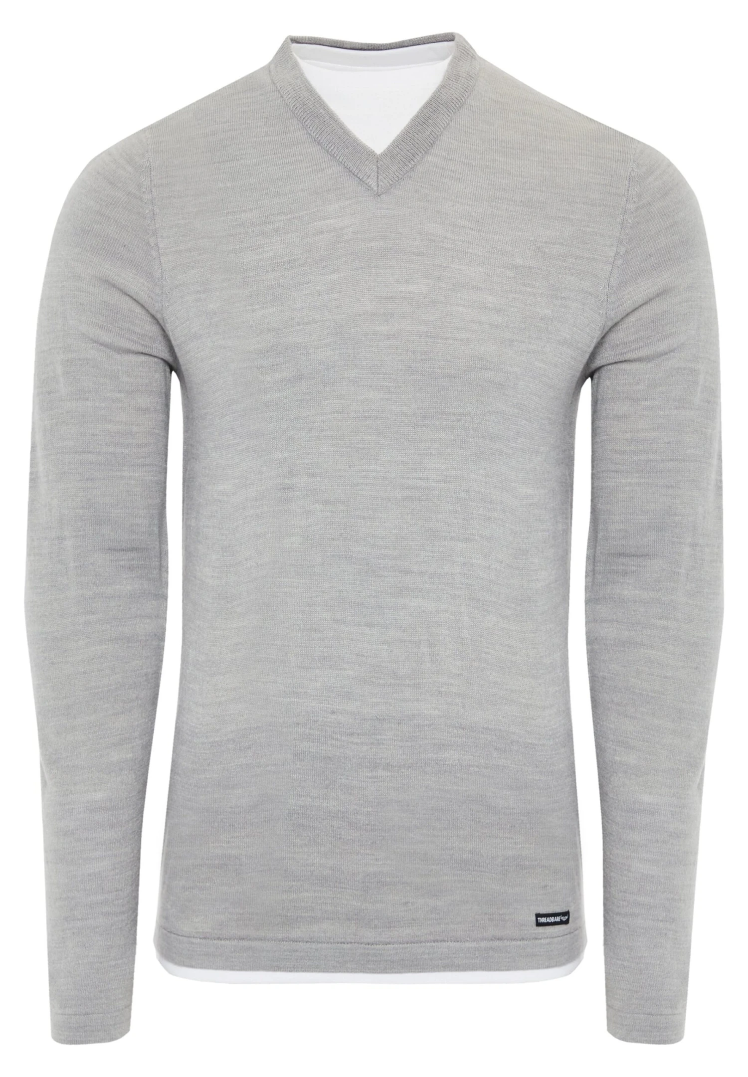 Threadbare Bramwell V-Neck - Trui - Grey Marl 7 Threadbare Bramwell V-Neck - Trui - Grey Marl - Afbeelding 5