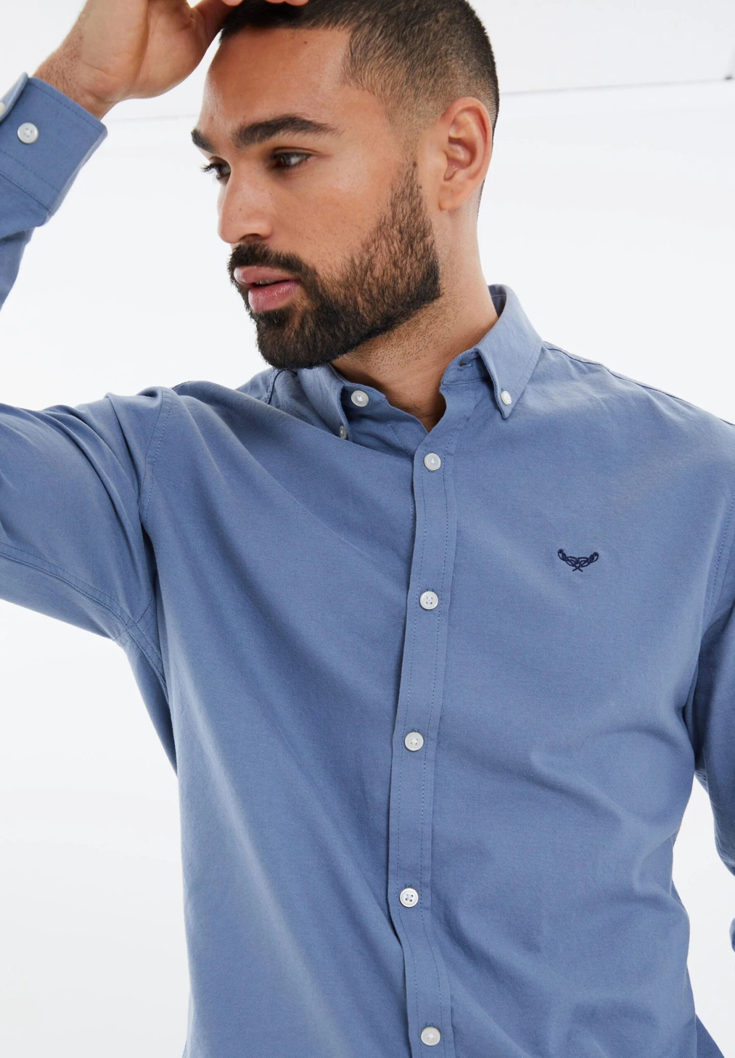 Threadbare Oxford Beacon - Overhemd - Solid Denim 5 Threadbare Oxford Beacon - Overhemd - Solid Denim - Afbeelding 3