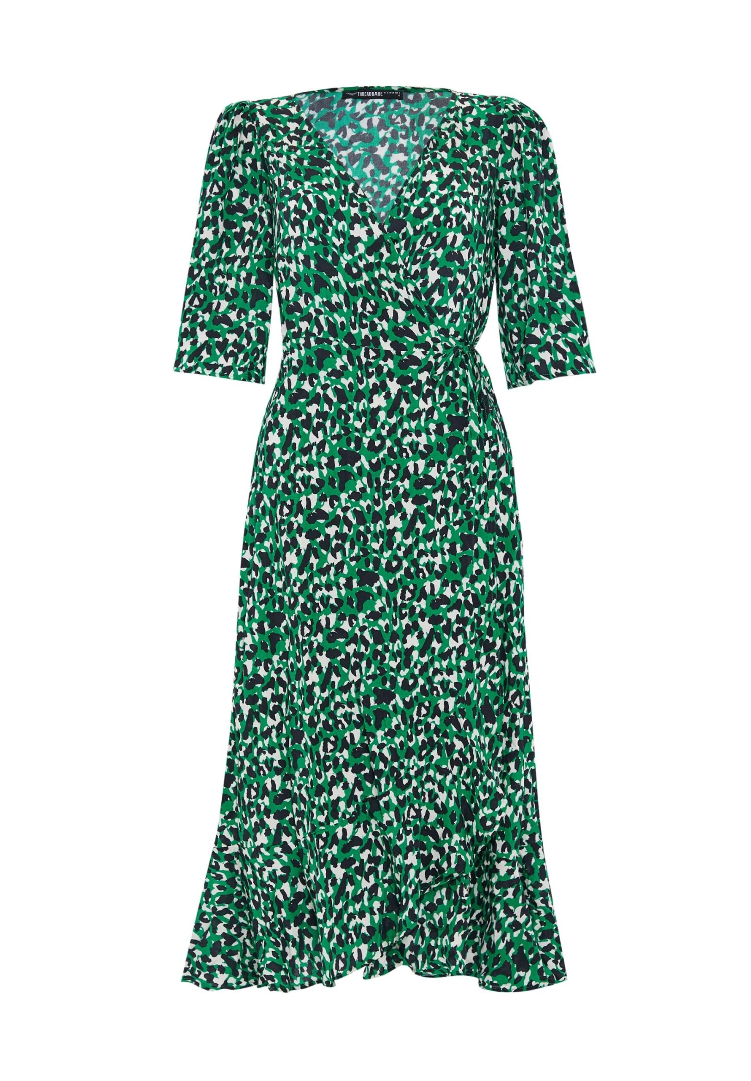Threadbare Soda Wrap - Jurk - Green Leoapard 7 Threadbare Soda Wrap - Jurk - Green Leoapard - Afbeelding 5