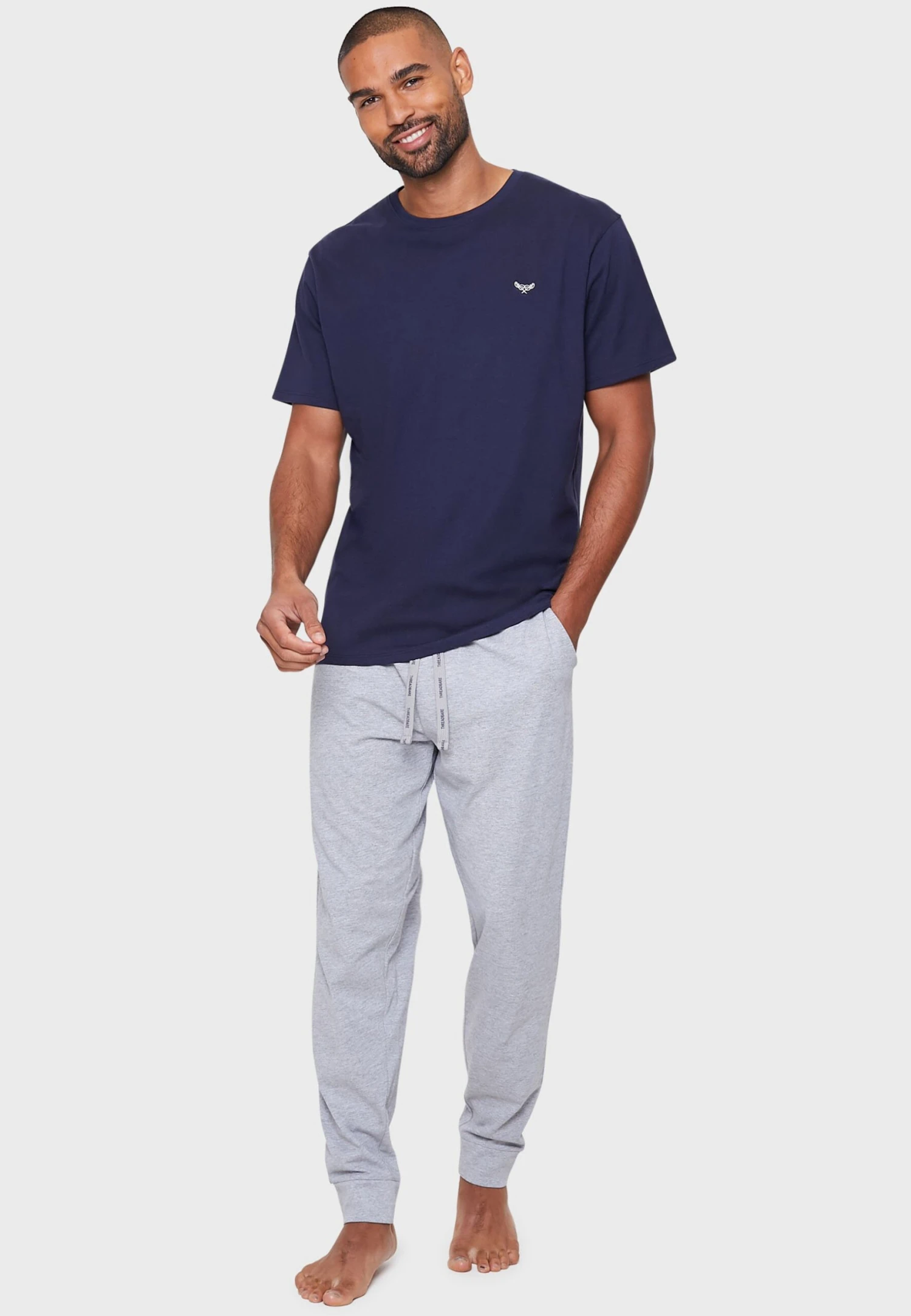 Threadbare Pyjama - Navy Grey Marl 3 Threadbare Pyjama - Navy Grey Marl