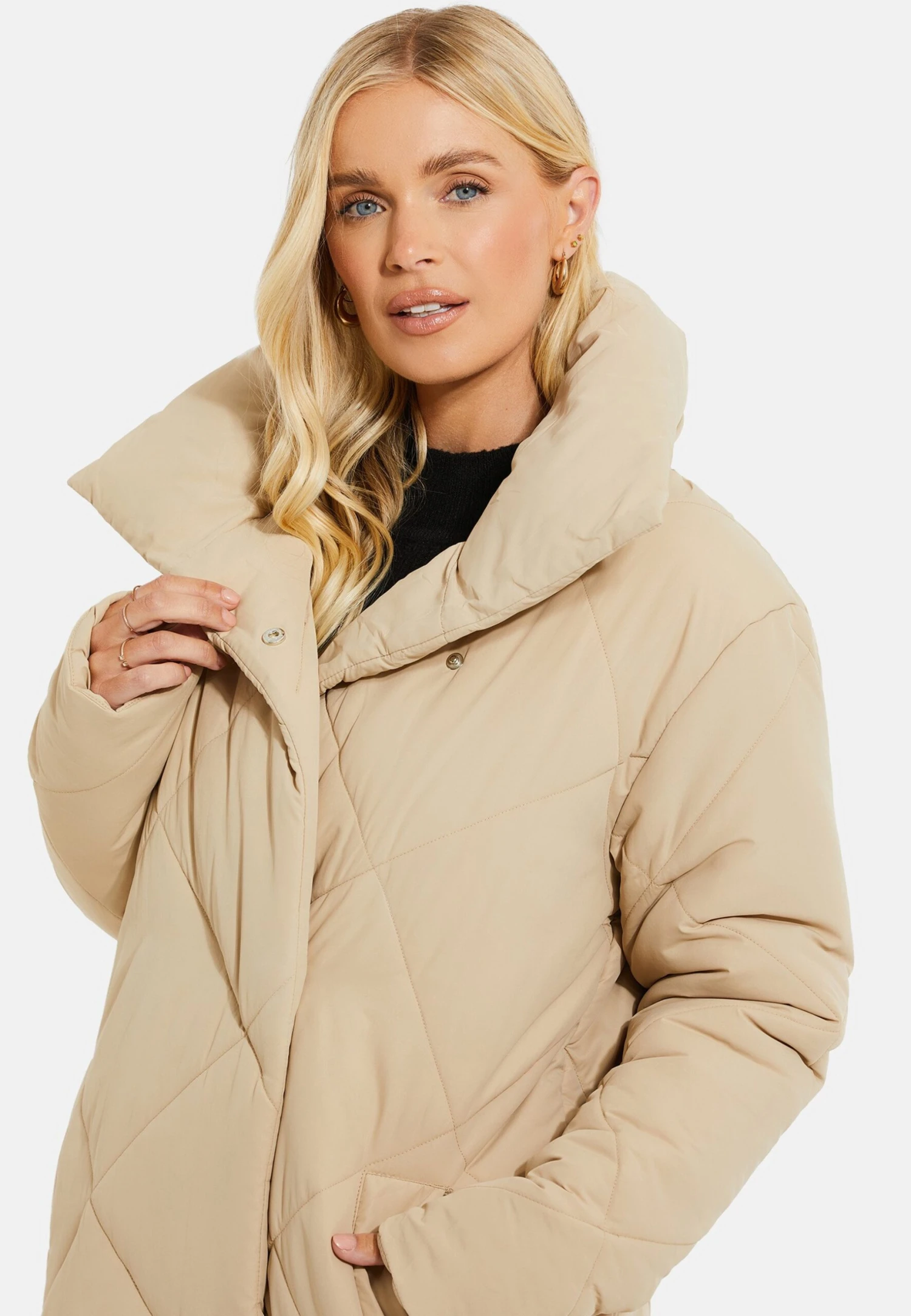 Threadbare Peridot Quilted Puffer - Winterjas - Stone 6 Threadbare Peridot Quilted Puffer - Winterjas - Stone - Afbeelding 4