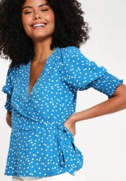 Threadbare Thb Diana Wrap- Blouse - Blue -eleanor & daniel e27153efad6d4c96babbd2f692ea5f38