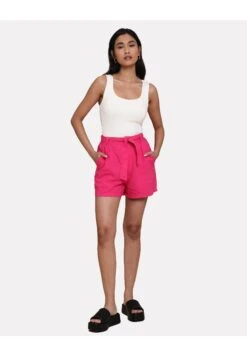 Threadbare Thb Laurence Tie Waist - Shorts - Hot Pink