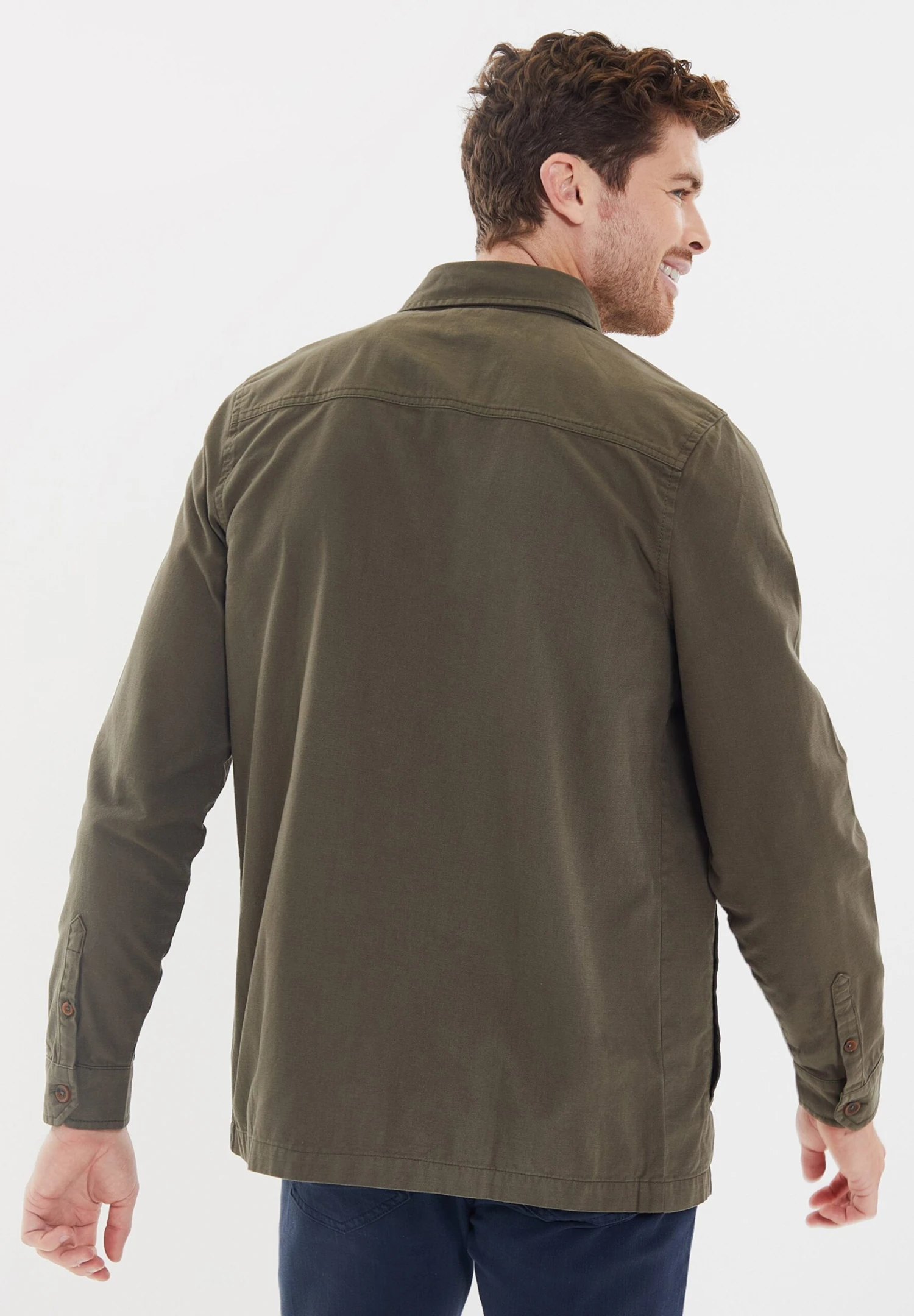 Threadbare Thb Lslv Drupe - Overhemd - Khaki 5 Threadbare Thb Lslv Drupe - Overhemd - Khaki - Afbeelding 3