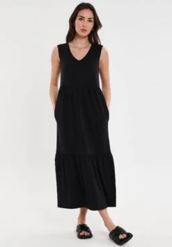 Threadbare Byers Tiered - Jerseyjurk - Black