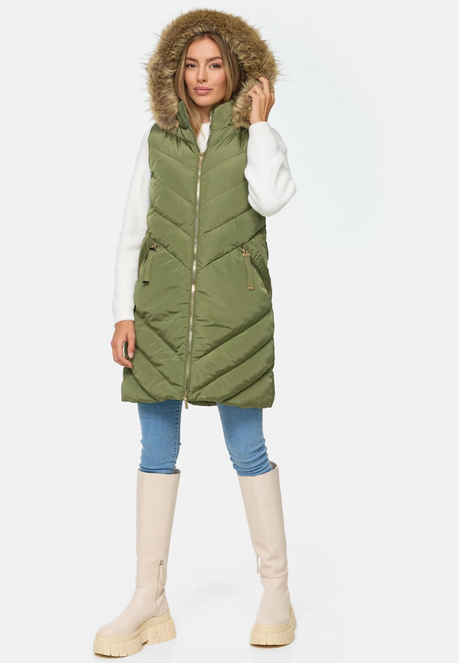 Threadbare Pire Premium- Bodywarmer - Khaki 4 Threadbare Pire Premium- Bodywarmer - Khaki - Afbeelding 2