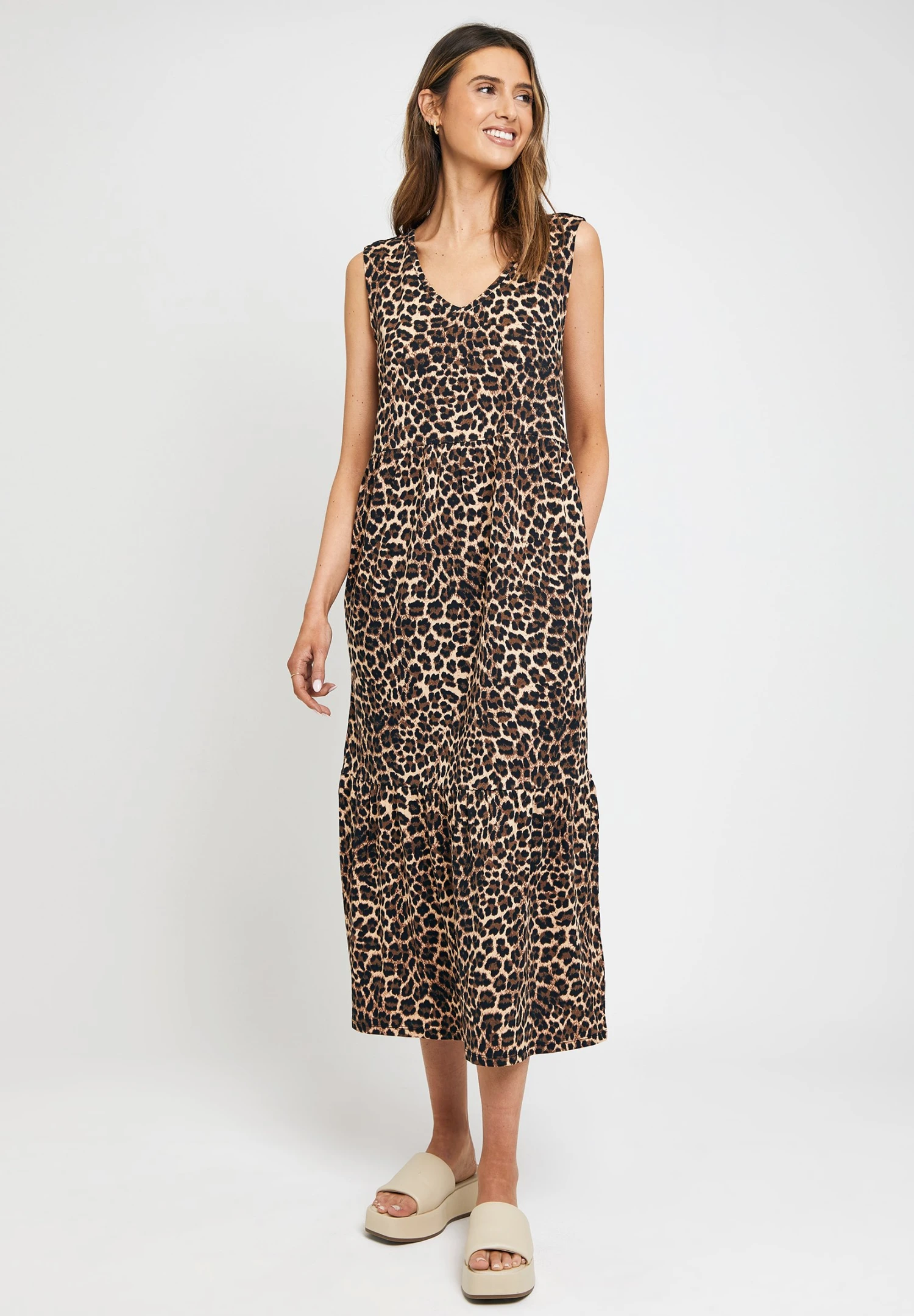 Threadbare Byers Tiered - Jerseyjurk - Leopard 3 Threadbare Byers Tiered - Jerseyjurk - Leopard