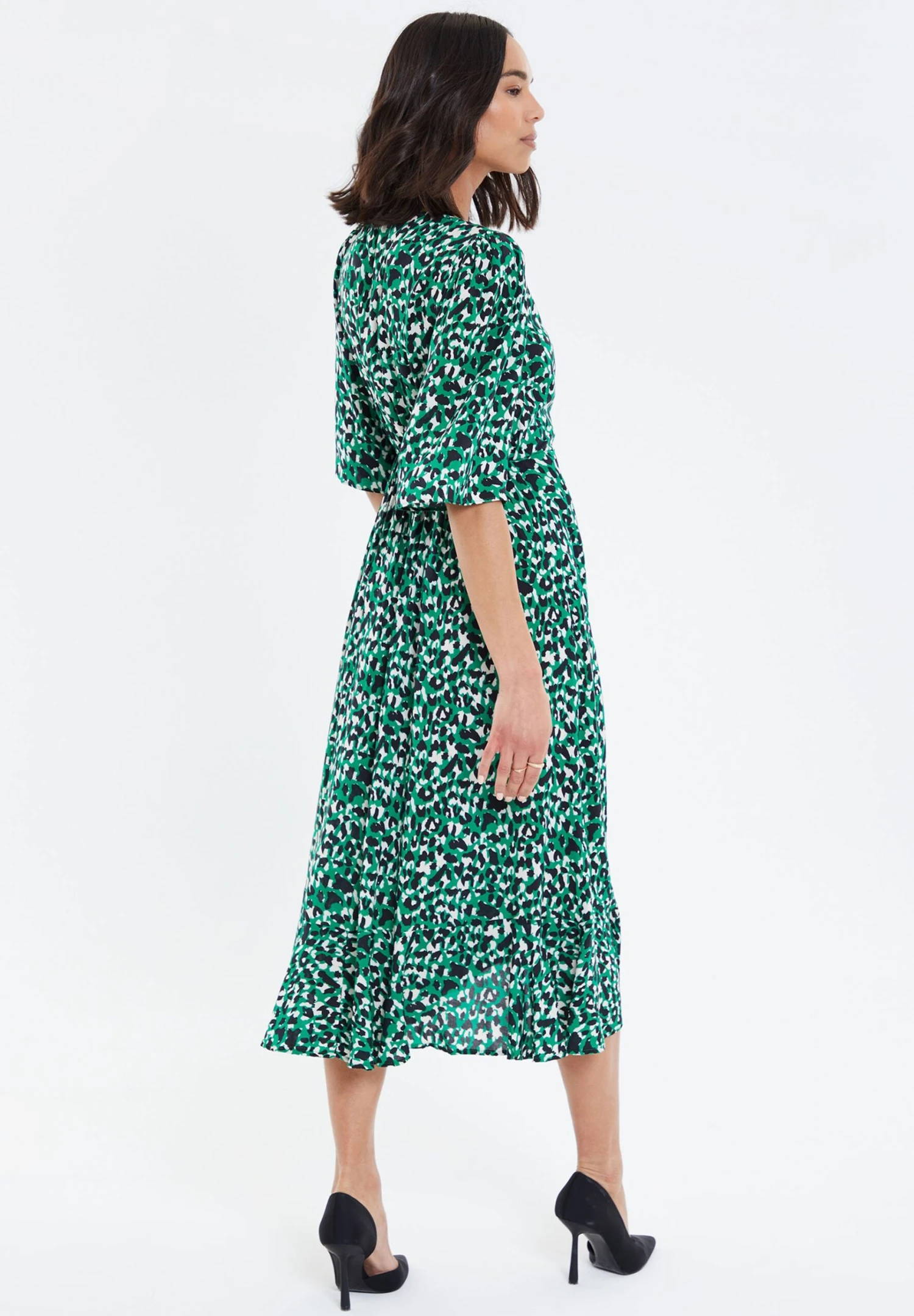 Threadbare Soda Wrap - Jurk - Green Leoapard 4 Threadbare Soda Wrap - Jurk - Green Leoapard - Afbeelding 2