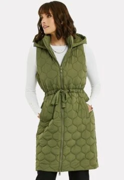 Threadbare Lange Crush Quilted - Bodywarmer - Khaki