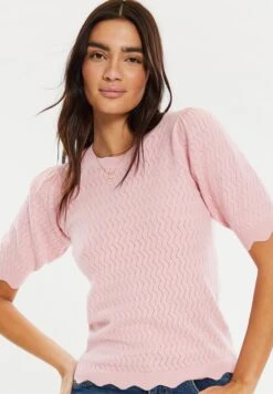Threadbare Thb Auckland Pointelle - T-Shirt Basic - Blush