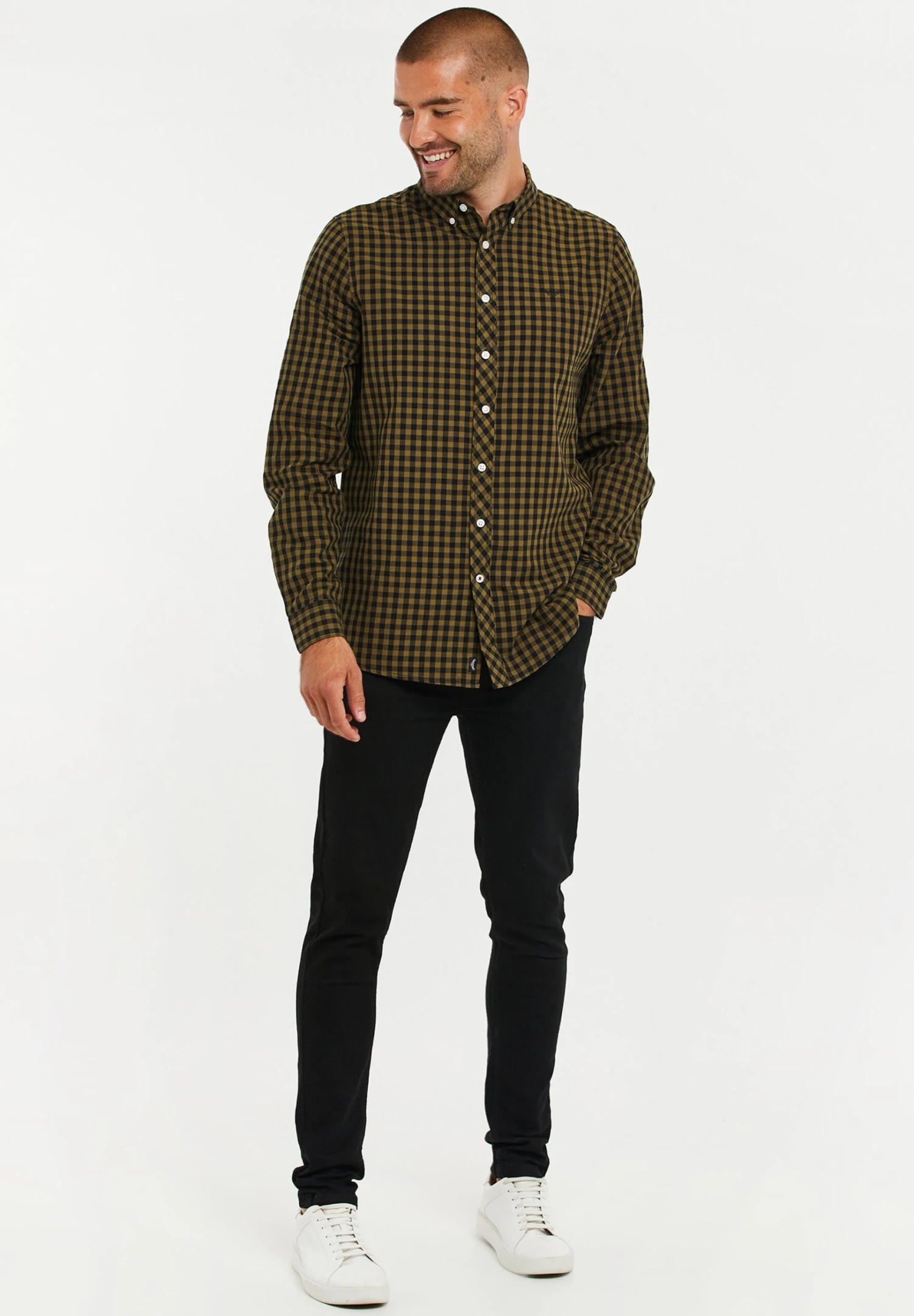 Threadbare Luca - Overhemd - Gingham Uniform Green Check 4 Threadbare Luca - Overhemd - Gingham Uniform Green Check - Afbeelding 2