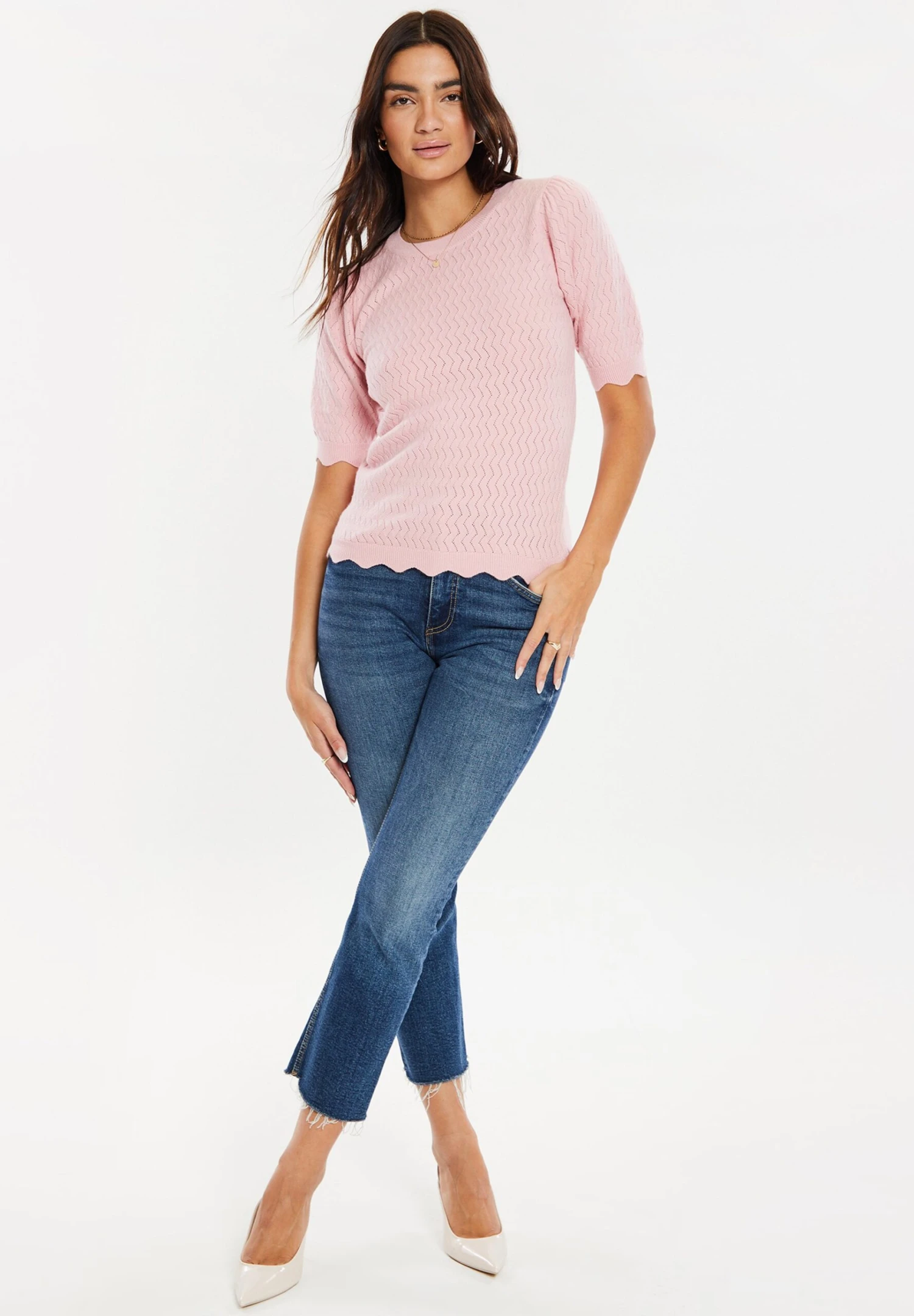Threadbare Thb Auckland Pointelle - T-Shirt Basic - Blush 4 Threadbare Thb Auckland Pointelle - T-Shirt Basic - Blush - Afbeelding 2